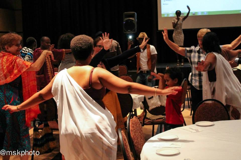 Gala guests dancing together in a banquet hall during a YBSP celebration